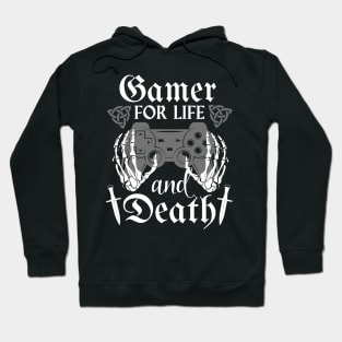 Gamer for Life and Death Skeleton Cool Vintage Video Games Hoodie